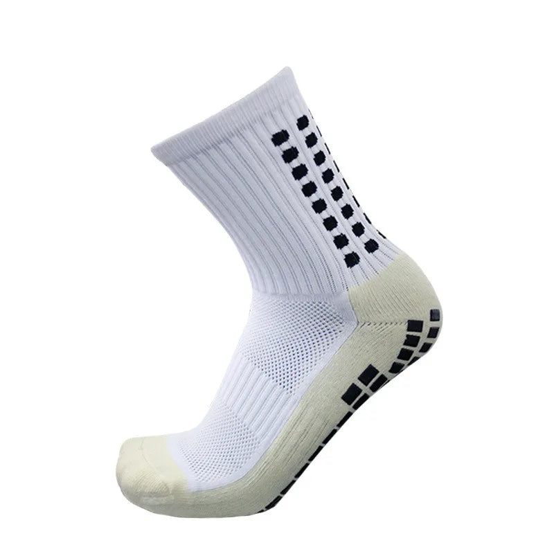 2pcs Professional football socks men's mid-length adhesive-coated thick slip-resistant silicone-infused sweat-absorbing
