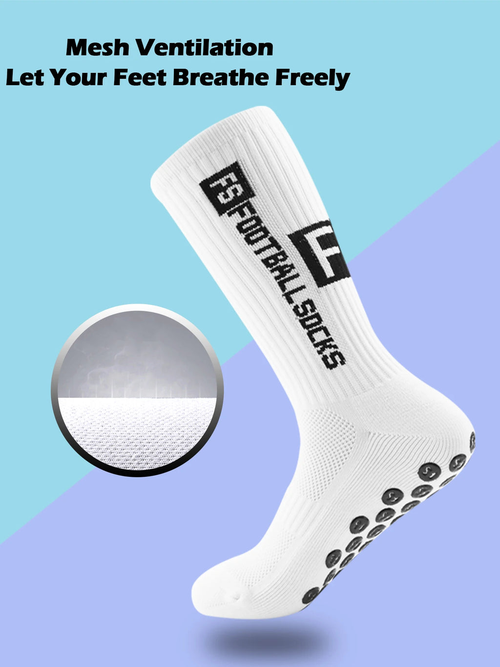 4 Pairs Men's Soccer Socks with Grip Non Slip Anti Slip Athletic Socks with Cushion Pads for Football Basketball Hockey