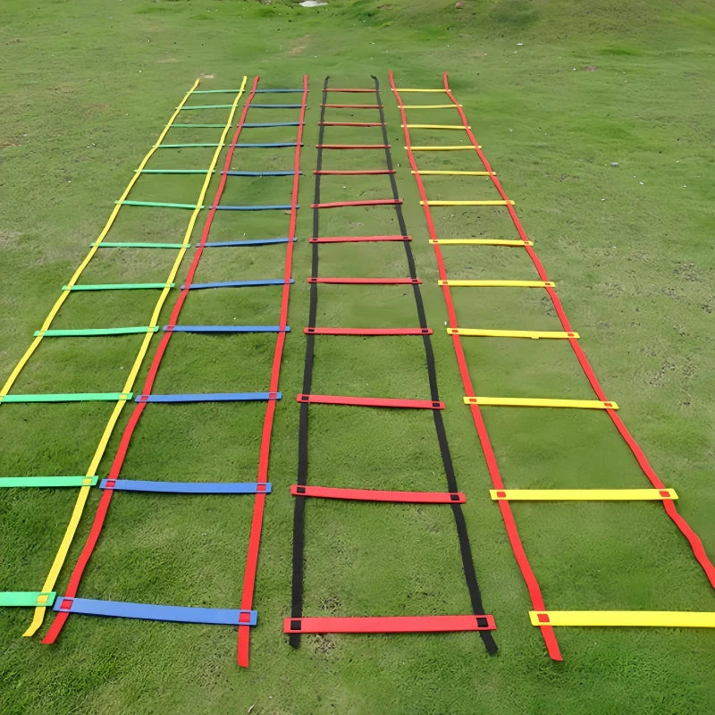 Soccer & Basketball Agility Training Set With Soft Skipping Ladders, Speed Rope - Includes Storage Bag