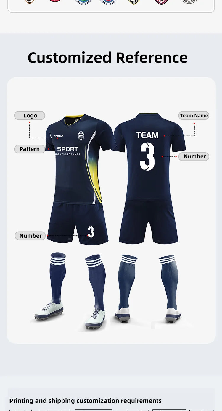 Adult Kid Soccer Jersey Customize Football Uniforms Shirts Men Women Futsal Sportswear Training Tracksuit Sports Outfit Clothes