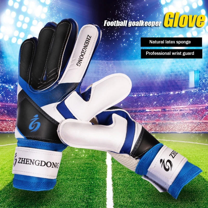 Primary And Secondary School Students Adult Thickened Latex Soccer Goalkeeper Glove Double-Layer Non-Slip Train Protective Glove