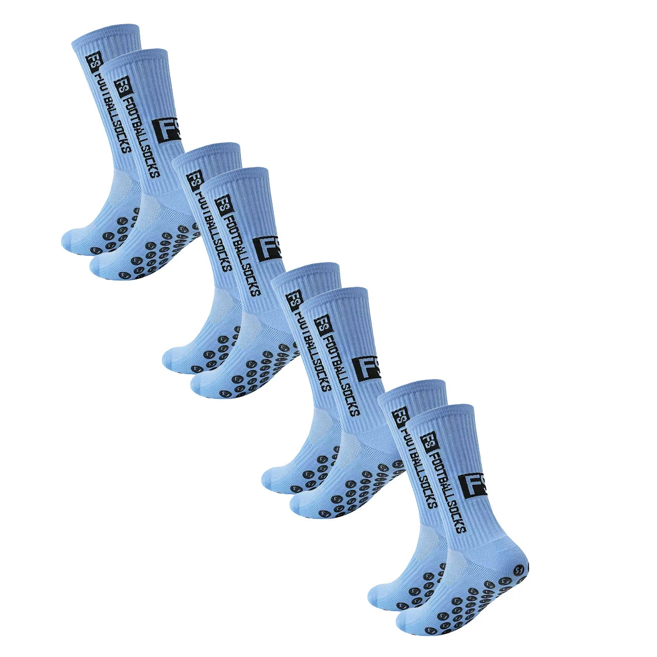 4 pairs of new FS mid tube glued football socks for sports training and competition, non slip and breathable socks