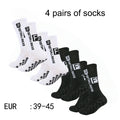 4 Pairs Men's Soccer Socks with Grip Non Slip Anti Slip Athletic Socks with Cushion Pads for Football Basketball Hockey