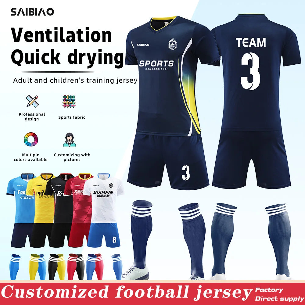 Adult Kid Soccer Jersey Customize Football Uniforms Shirts Men Women Futsal Sportswear Training Tracksuit Sports Outfit Clothes