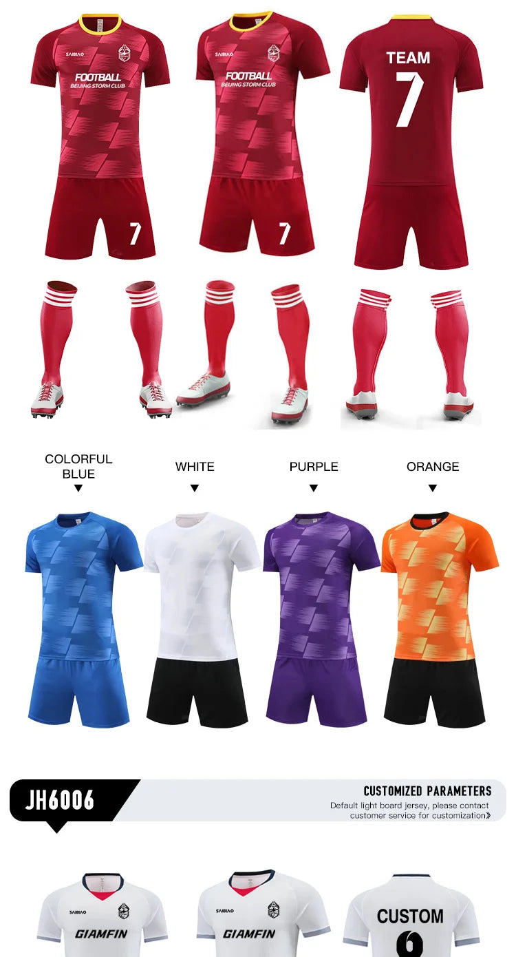 Adult Kid Soccer Jersey Customize Football Uniforms Shirts Men Women Futsal Sportswear Training Tracksuit Sports Outfit Clothes