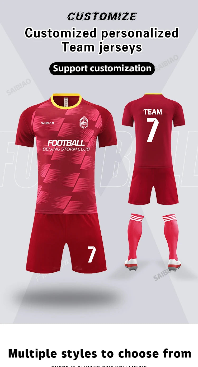 Adult Kid Soccer Jersey Customize Football Uniforms Shirts Men Women Futsal Sportswear Training Tracksuit Sports Outfit Clothes