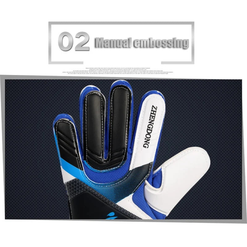 Primary And Secondary School Students Adult Thickened Latex Soccer Goalkeeper Glove Double-Layer Non-Slip Train Protective Glove