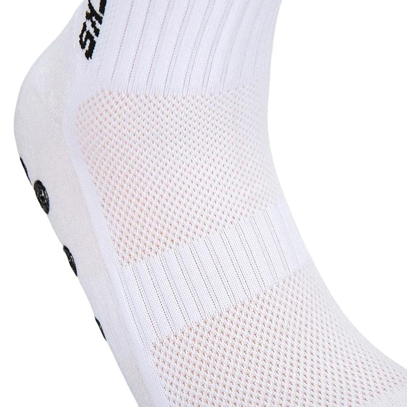 4 Pairs Men's Soccer Socks with Grip Non Slip Anti Slip Athletic Socks with Cushion Pads for Football Basketball Hockey